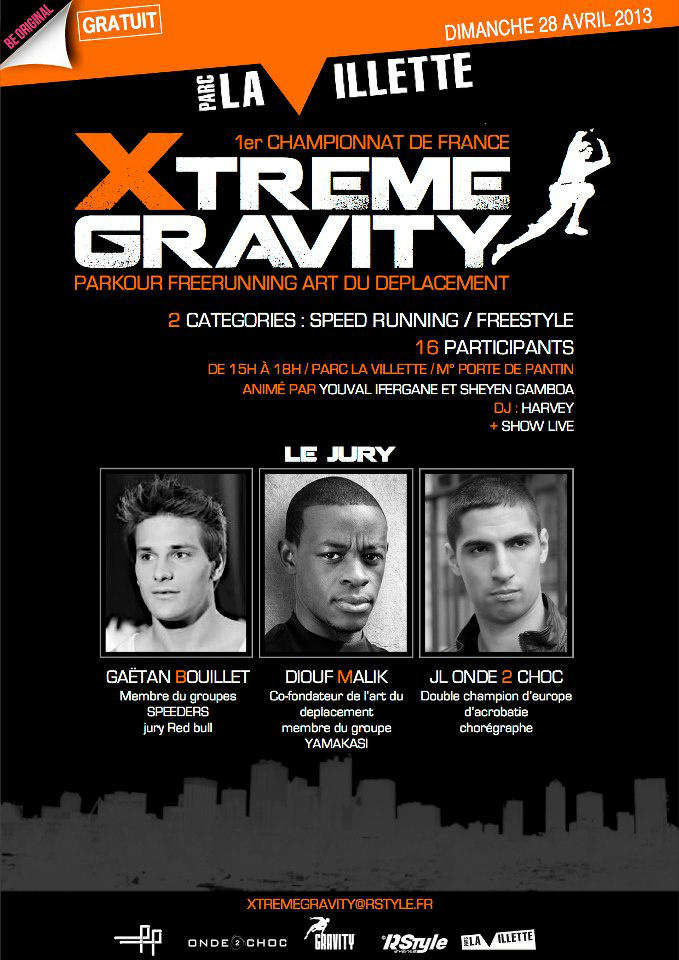 xtrem gravity free running 28 avril 2013 paris