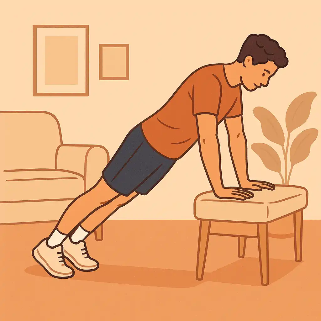 Pompes (push ups) – option inclinée