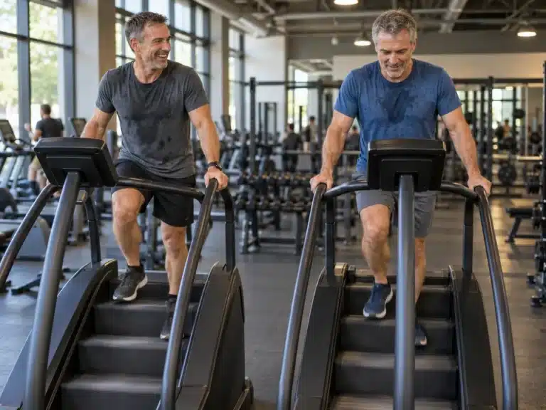 machine escalier salle de sport 50 ans
